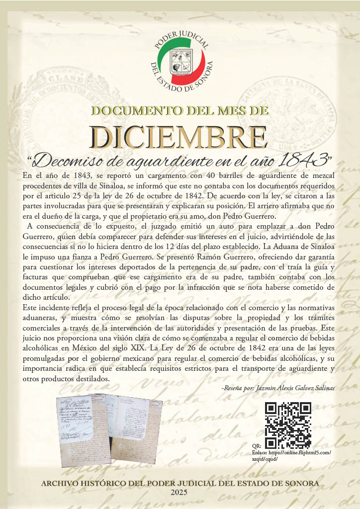 Documento del mes: Diciembre � Archivo Hist�rico